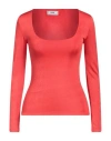 Jijil Woman T-shirt Tomato Red Size 6 Polyester, Elastane