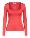Jijil Woman T-shirt Tomato Red Size 8 Polyester, Elastane