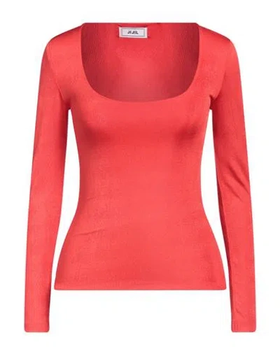 Jijil Woman T-shirt Tomato Red Size 6 Polyester, Elastane