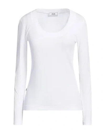 Jijil Woman T-shirt White Size 4 Cotton, Elastane