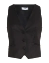 Jijil Woman Tailored Vest Black Size 2 Polyester, Viscose, Elastane In Black
