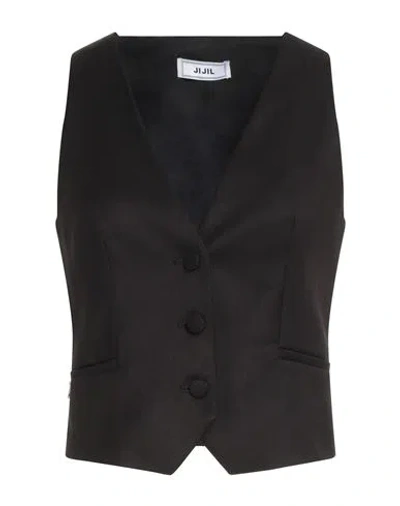 Jijil Woman Tailored Vest Black Size 2 Polyester, Viscose, Elastane