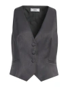 Jijil Woman Tailored Vest Charcoal Size 8 Polyester, Viscose, Elastane