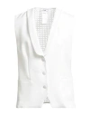 Jijil Woman Tailored Vest White Size 8 Polyester, Elastane In White