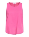 Jijil Woman Tank Top Fuchsia Size 8 Cotton In Pink