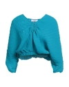 Jijil Woman Top Azure Size 6 Polyester In Blue