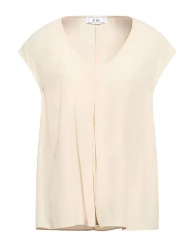 Jijil Woman Top Beige Size 4 Acetate, Silk In Neutral