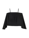 Jijil Woman Top Black Size 2 Cotton, Polyamide, Elastane