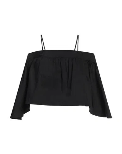Jijil Woman Top Black Size 2 Cotton, Polyamide, Elastane