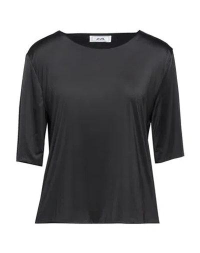 Jijil Woman Top Black Size 4 Polyester, Elastane