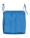 Jijil Woman Top Bright Blue Size 6 Cotton, Polyamide, Nylon