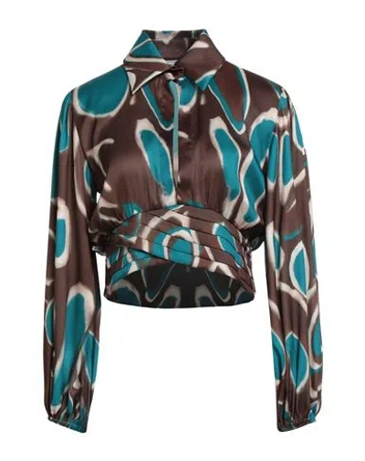 Jijil Woman Top Brown Size 2 Polyester