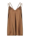 Jijil Woman Top Camel Size 6 Cotton, Silk, Elastane In Beige