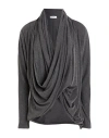 Jijil Woman Top Charcoal Size 8 Polyester, Viscose, Elastane In Gray