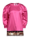 Jijil Woman Top Fuchsia Size 6 Cotton, Silk, Elastane In Pink