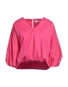 Jijil Woman Top Fuchsia Size 8 Cotton, Polyamide, Elastane In Pink