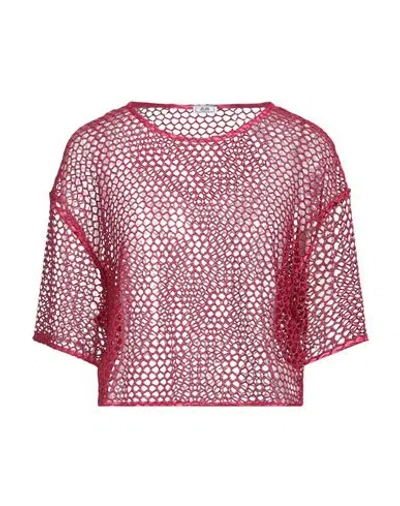 Jijil Woman Top Fuchsia Size L Polyester, Metallic Fiber In Pink