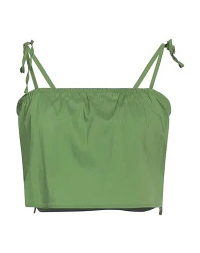Jijil Woman Top Green Size 6 Cotton, Polyamide, Elastane