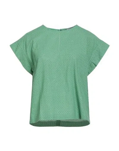 Jijil Woman Top Green Size 8 Cotton In Multi