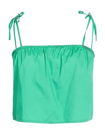 Jijil Woman Top Green Size 8 Cotton, Polyamide, Nylon