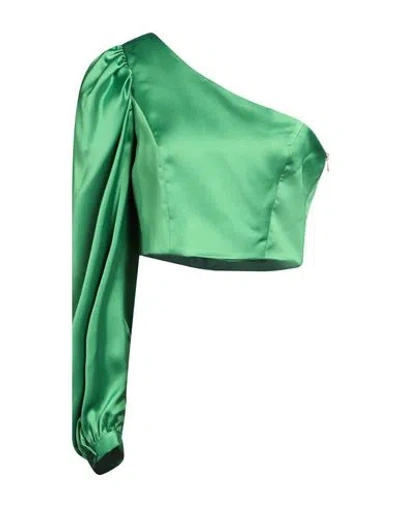 Jijil Woman Top Green Size L Polyester, Elastane