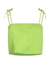 Jijil Woman Top Lime Green Size 8 Cotton, Polyamide, Elastane In Green