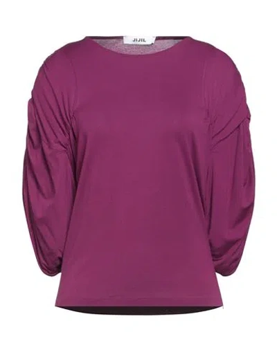 Jijil Woman Top Mauve Size 8 Viscose, Elastane In Purple