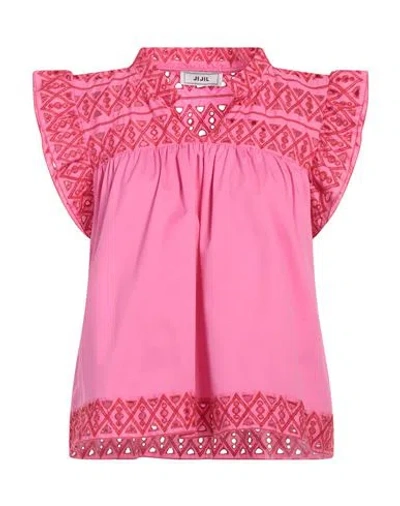 Jijil Woman Top Pink Size 8 Cotton, Polyamide, Elastane