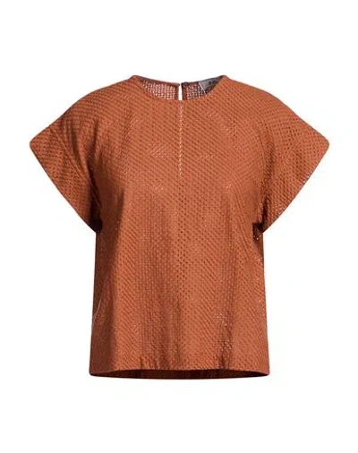 Jijil Woman Top Rust Size 4 Cotton In Brown