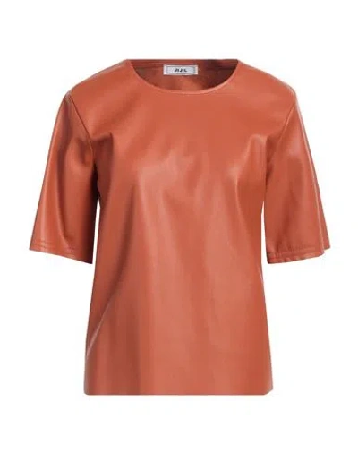Jijil Woman Top Tan Size 6 Polyester, Polyurethane Coated In Brown