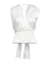 Jijil Woman Top White Size 4 Cotton, Silk, Elastane