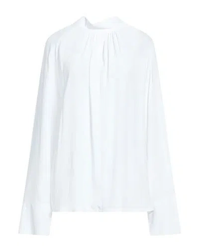 Jijil Woman Top White Size 8 Acetate, Silk