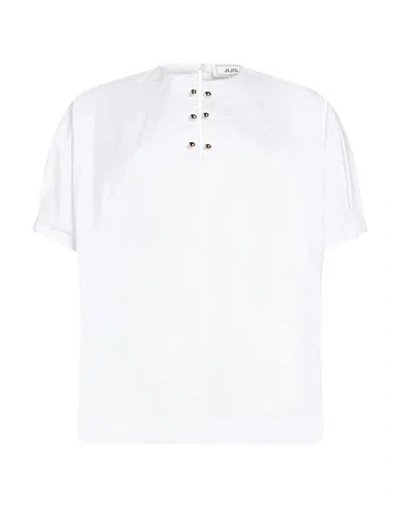 Jijil Woman Top White Size 8 Cotton, Polyamide, Elastane