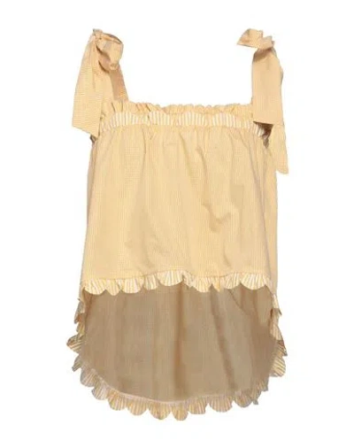 Jijil Woman Top Yellow Size 6 Cotton