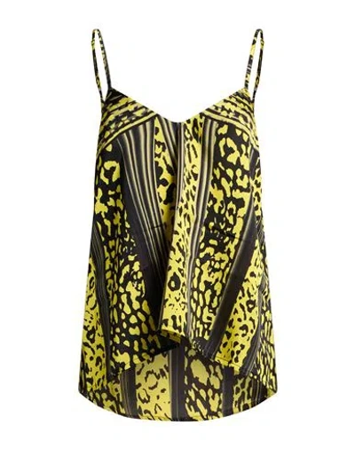 Jijil Woman Top Yellow Size 8 Polyester In Black