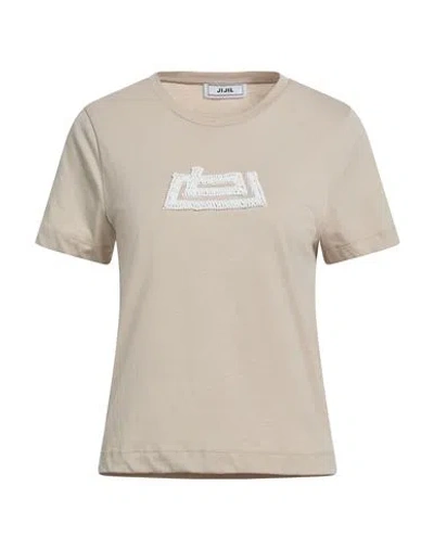 Jijil Woman T-shirt Beige Size 2 Cotton In Neutral
