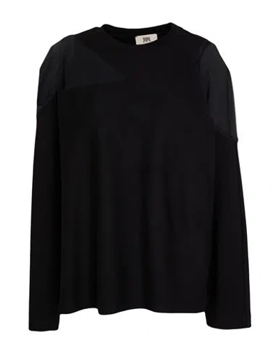 Jijil Woman T-shirt Black Size 4 Viscose, Polyamide, Nylon