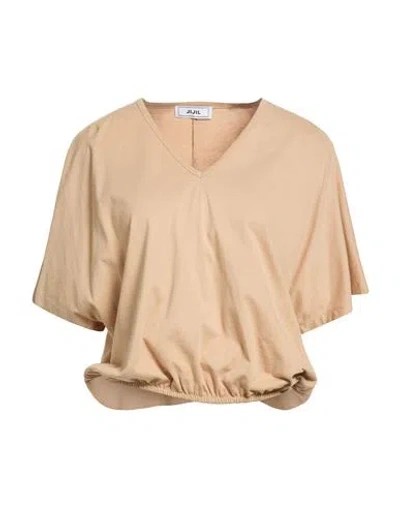 Jijil Woman T-shirt Camel Size 6 Cotton In Nude