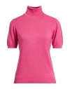 Jijil Woman Turtleneck Fuchsia Size 8 Viscose, Polyamide, Polyester, Metallic Fiber In Pink