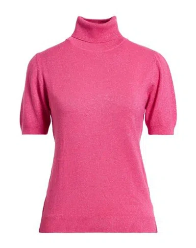 Jijil Woman Turtleneck Fuchsia Size 8 Viscose, Polyamide, Polyester, Metallic Fiber In Pink