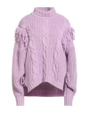 Jijil Woman Turtleneck Lilac Size 10 Acrylic, Viscose, Wool, Alpaca Wool
