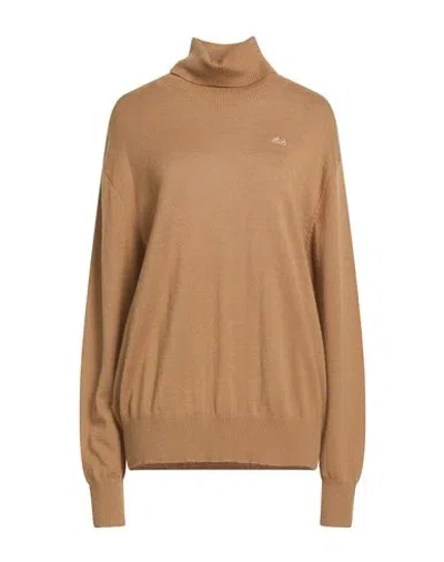 Jijil Woman Turtleneck Sand Size 4 Merino Wool, Acrylic In Brown