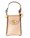 Jijou Capri Women's Bumblebee Leather Cellphone Case Bag In Beige In Sand