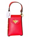 Jijou Capri Women's Bumblebee Leather Cellphone Case Bag In Red In Red