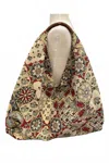 Jijou Capri Women's Giselle Printed Cotton Canvas Oversized Hobo Bag In Imagination/brown In Multi