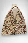 Jijou Capri Women's Giselle Printed Cotton Canvas Oversized Hobo Bag In Sand/multi In Multi