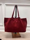 Jijou Capri Women's Juju Suede Tote Bag In Wine In Burgundy