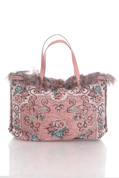 Jijou Capri Women's Tapestry Leather Double Handle Handbag In Pink
