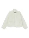 Jil Sander Natural White Cotton Fleece Jacket In Green