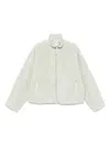 Jil Sander Natural White Cotton Fleece Jacket In Green